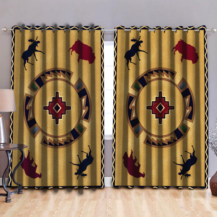 Native American Pattern Blackout Thermal Grommet Window Curtains Pi30052034 - Amaze Style™-Curtains