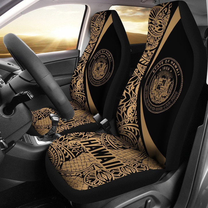 Hawaii Coat Of Arm Polynesian Car Seat Covers - Circle Style 05 J1 - Amaze Style™-CAR SEAT COVERS