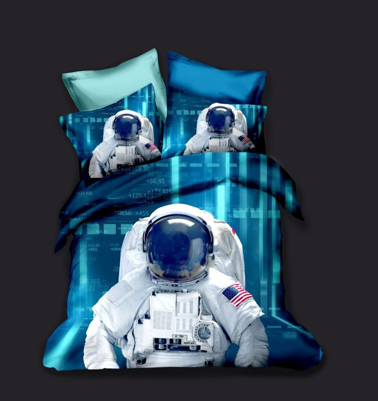 Couette Patchwork Astronautes NASA Pour Enfants - Pottery Barn, Taille Twin, 100% Polyester, Réversible