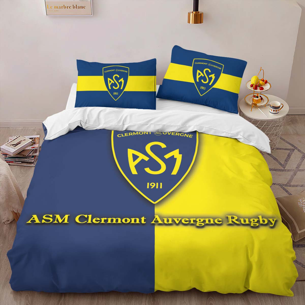 Housse De Couette ASM Clermont Auvergne Rugby Club 15 Parure de lit Ensemble De Literie