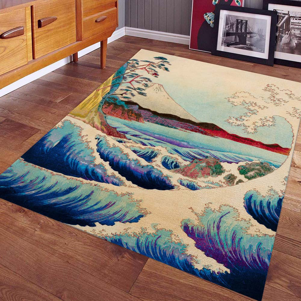 Vague Japonaise Mont Fuji Tapis