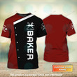 Pastry Chef Baker Cake Uniform Red Personalized Name 3D Tshirt 870 [Non workwear]
