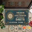 Gifts for Darts Lovers-This House Runs On Love Laughter And A Whole Doormat