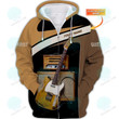 Guitarist Shirt Custom 3D Full Printed Guitar Zipper Hoodie Gift For Guitarist