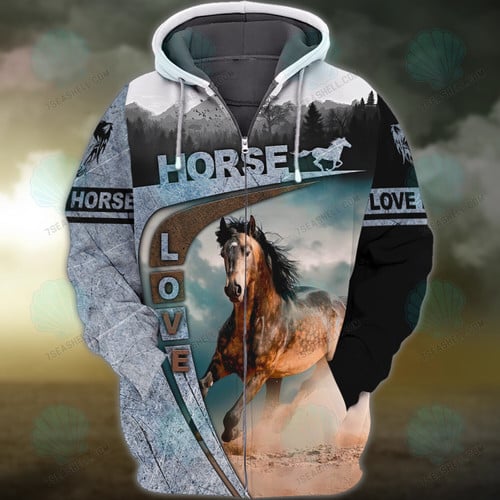 Brown Horse 3D Shirts Design, Love Horse Hoodie T Shirt