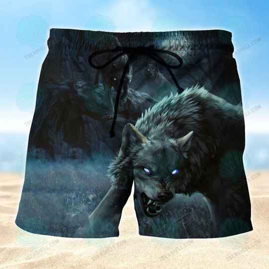 Wolf Mens Boardshorts, Wolf Beach Shorts Men's Board Shorts, Wolf Mens Swim Trunks