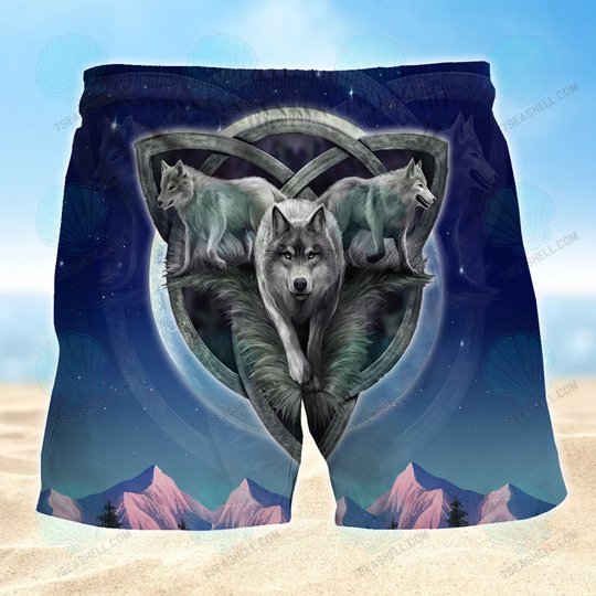 Wolf Mens Boardshorts, Wolf Beach Shorts Men's Board Shorts, Wolf Mens Swim Trunks