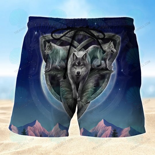 Wolf Mens Boardshorts, Wolf Beach Shorts Men's Board Shorts, Wolf Mens Swim Trunks
