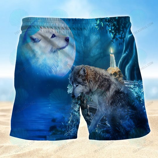 Wolf Mens Boardshorts, Wolf Beach Shorts Men's Board Shorts, Wolf Mens Swim Trunks