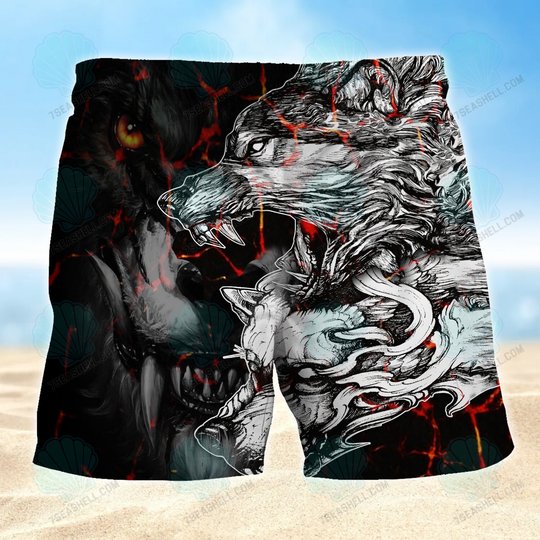 Wolf Mens Boardshorts, Wolf Beach Shorts Men's Board Shorts, Wolf Mens Swim Trunks