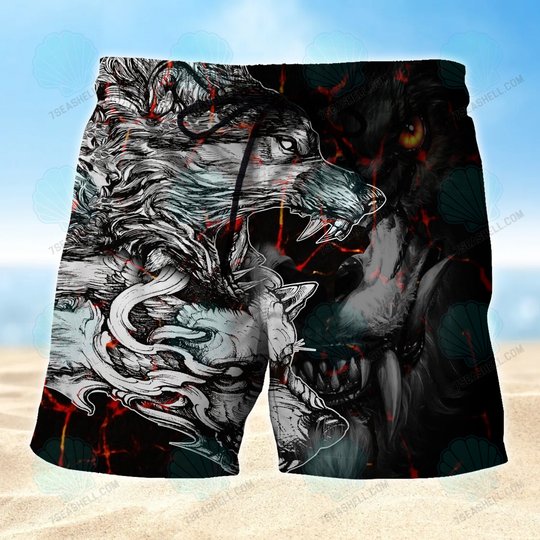 Wolf Mens Boardshorts, Wolf Beach Shorts Men's Board Shorts, Wolf Mens Swim Trunks