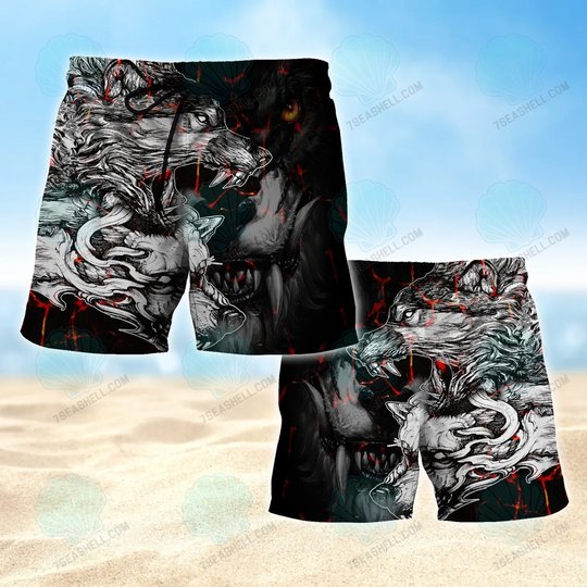 Wolf Mens Boardshorts, Wolf Beach Shorts Men's Board Shorts, Wolf Mens Swim Trunks
