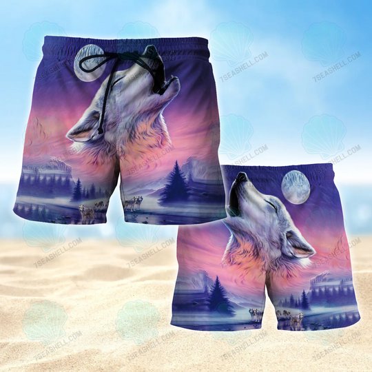 Wolf Mens Boardshorts, Wolf Beach Shorts Men's Board Shorts, Wolf Mens Swim Trunks