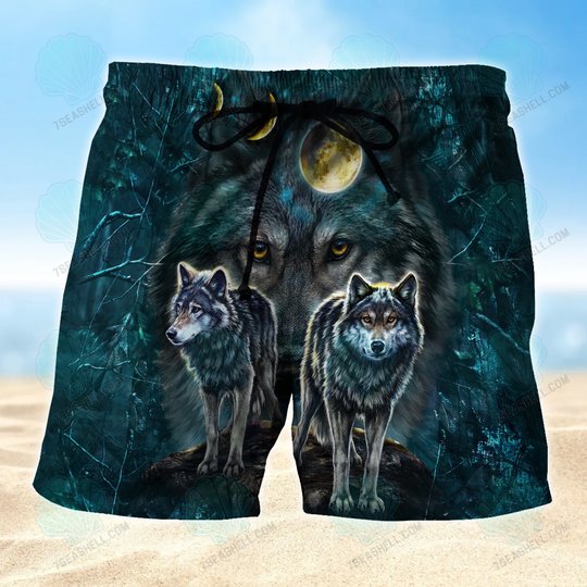 Wolf Mens Boardshorts, Wolf Beach Shorts Men's Board Shorts, Wolf Mens Swim Trunks