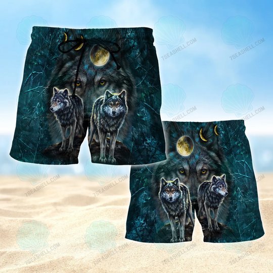 Wolf Mens Boardshorts, Wolf Beach Shorts Men's Board Shorts, Wolf Mens Swim Trunks