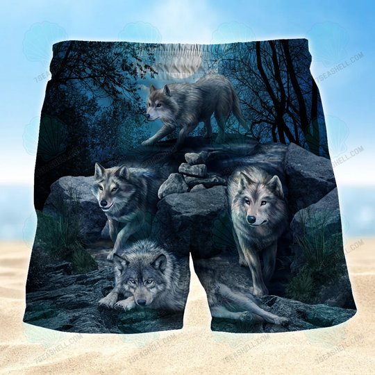 Wolf Mens Boardshorts, Wolf Beach Shorts Men's Board Shorts, Wolf Mens Swim Trunks