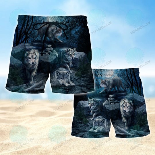 Wolf Mens Boardshorts, Wolf Beach Shorts Men's Board Shorts, Wolf Mens Swim Trunks
