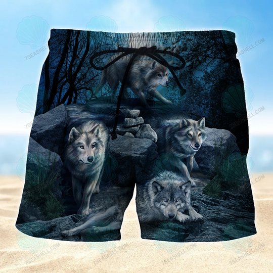 Wolf Mens Boardshorts, Wolf Beach Shorts Men's Board Shorts, Wolf Mens Swim Trunks