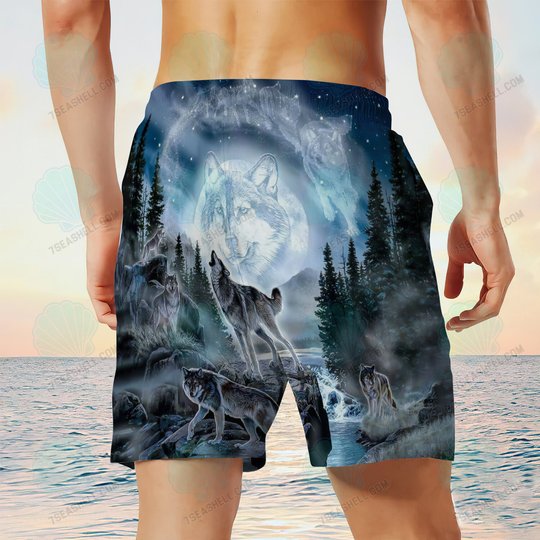 Wolf Mens Boardshorts, Wolf Beach Shorts Men's Board Shorts, Wolf Mens Swim Trunks