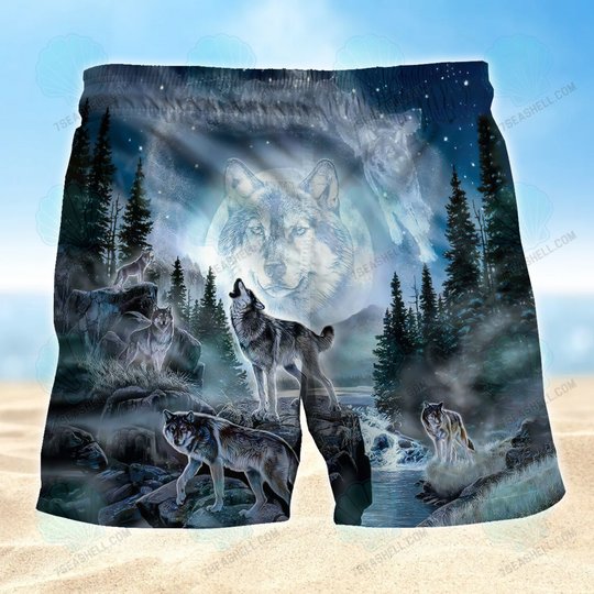 Wolf Mens Boardshorts, Wolf Beach Shorts Men's Board Shorts, Wolf Mens Swim Trunks