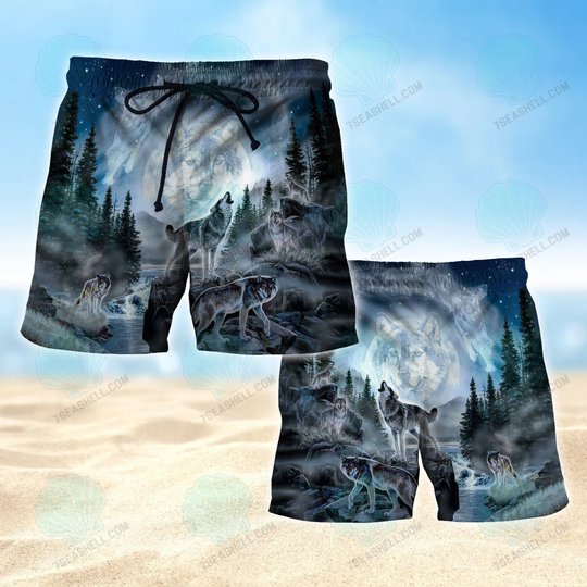 Wolf Mens Boardshorts, Wolf Beach Shorts Men's Board Shorts, Wolf Mens Swim Trunks