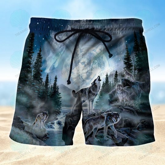 Wolf Mens Boardshorts, Wolf Beach Shorts Men's Board Shorts, Wolf Mens Swim Trunks