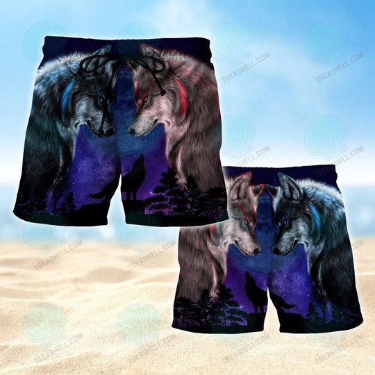 Wolf Mens Boardshorts, Wolf Beach Shorts Men's Board Shorts, Wolf Mens Swim Trunks