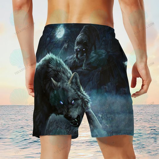 Wolf Mens Boardshorts, Wolf Beach Shorts Men's Board Shorts, Wolf Mens Swim Trunks