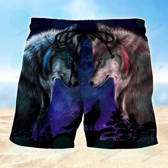 Wolf Mens Boardshorts, Wolf Beach Shorts Men's Board Shorts, Wolf Mens Swim Trunks