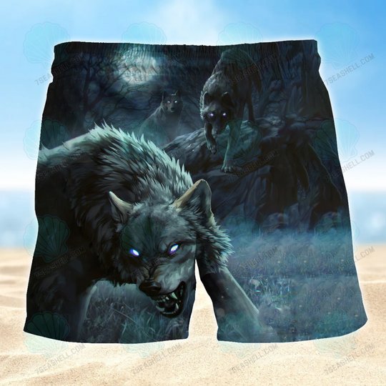 Wolf Mens Boardshorts, Wolf Beach Shorts Men's Board Shorts, Wolf Mens Swim Trunks