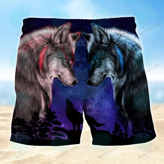 Wolf Mens Boardshorts, Wolf Beach Shorts Men's Board Shorts, Wolf Mens Swim Trunks