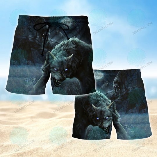Wolf Mens Boardshorts, Wolf Beach Shorts Men's Board Shorts, Wolf Mens Swim Trunks