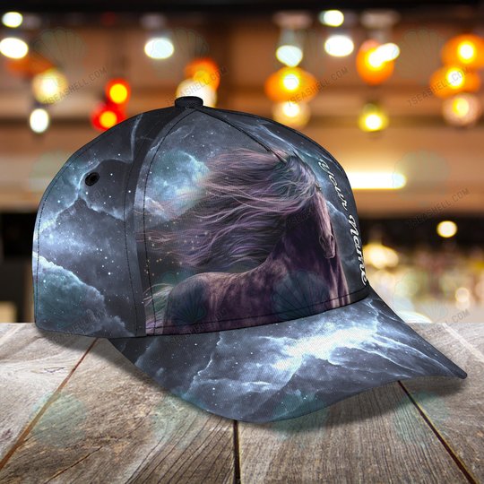 Animal Horse in Dark Night Custom Hat Personalized Cap for Adult Men Women