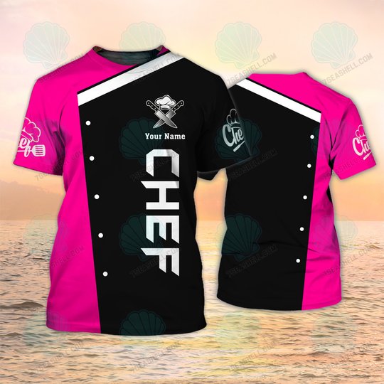 Chef Shirt Custom Cook T Shirts Black Pink