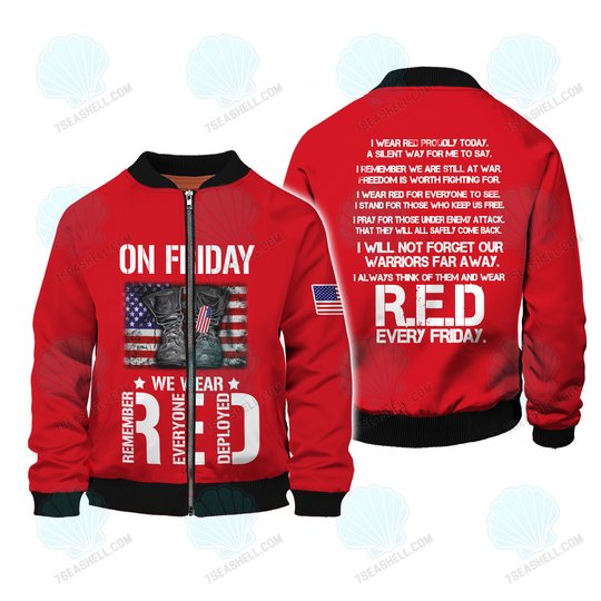 On Friday We Wear Red US Veteran 3D All Over Printed Hoodie T Shirt