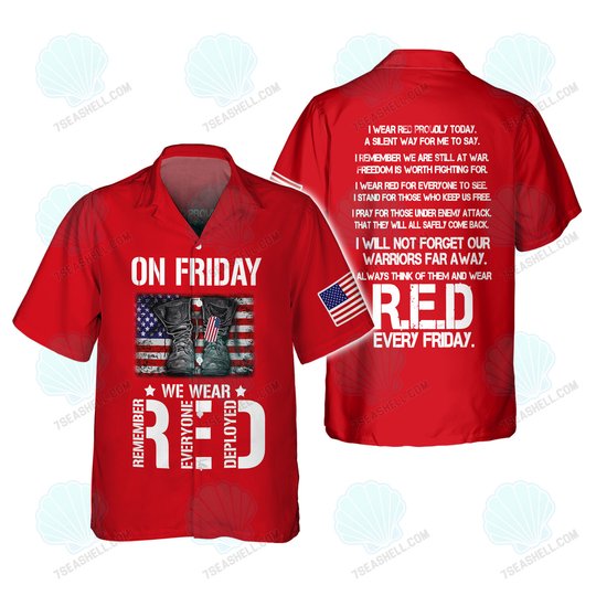 On Friday We Wear Red US Veteran 3D All Over Printed Hoodie T Shirt