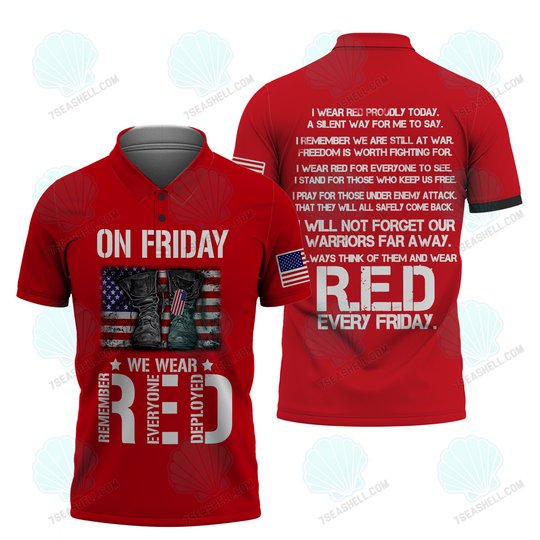On Friday We Wear Red US Veteran 3D All Over Printed Hoodie T Shirt