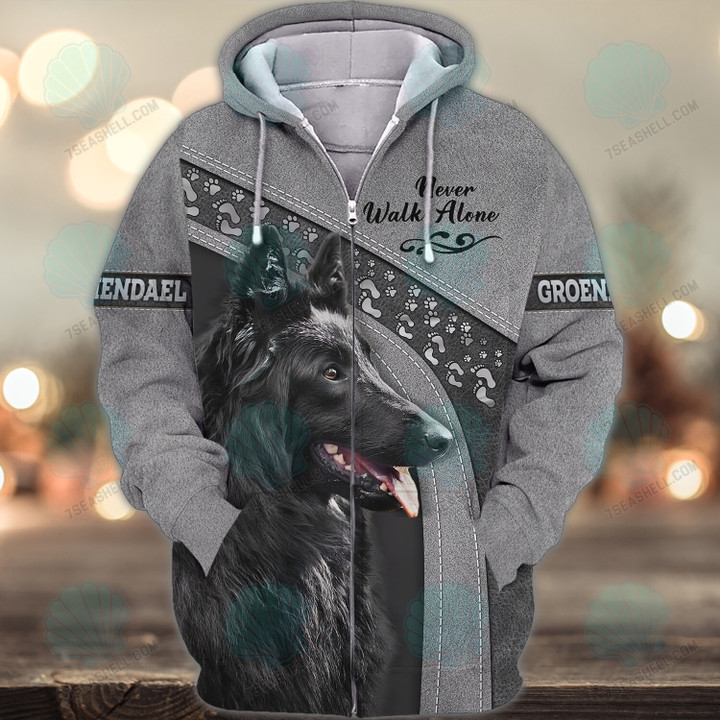 Belgian Shepherd Groenendael Love Never Walk Alone 3D Full Print Shirts 1156