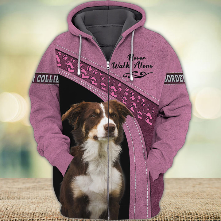 Border Collie Love Never Walk Alone 3D Full Print Shirts 1160