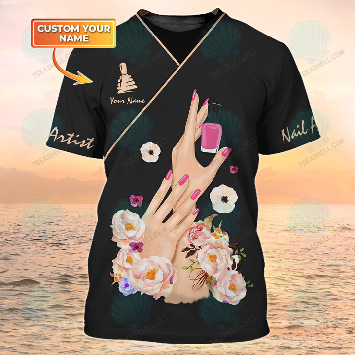 Nail Artist Shirt Nails Custom Tshirt Nail Technician Uniform