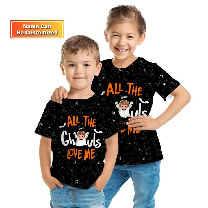 All The Ghouls Love Me Personalized Kid T-Shirt