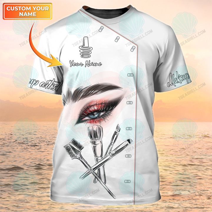 Makeup Artist Personalized Tee Shirt Lashes T-shirt White