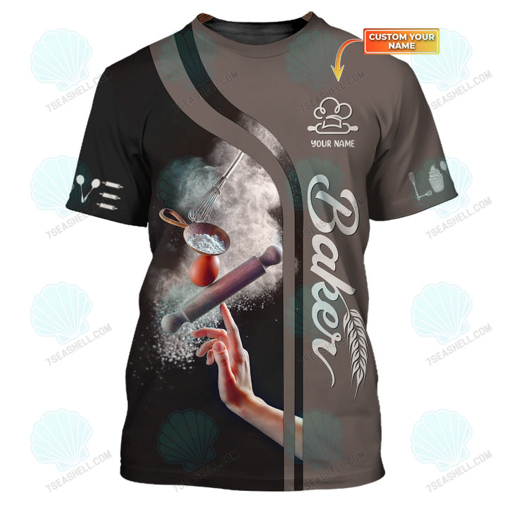 Baking Tools 3D Full Print T-Shirt Pastry Chef Shirt Baker Custom Tee Shirt