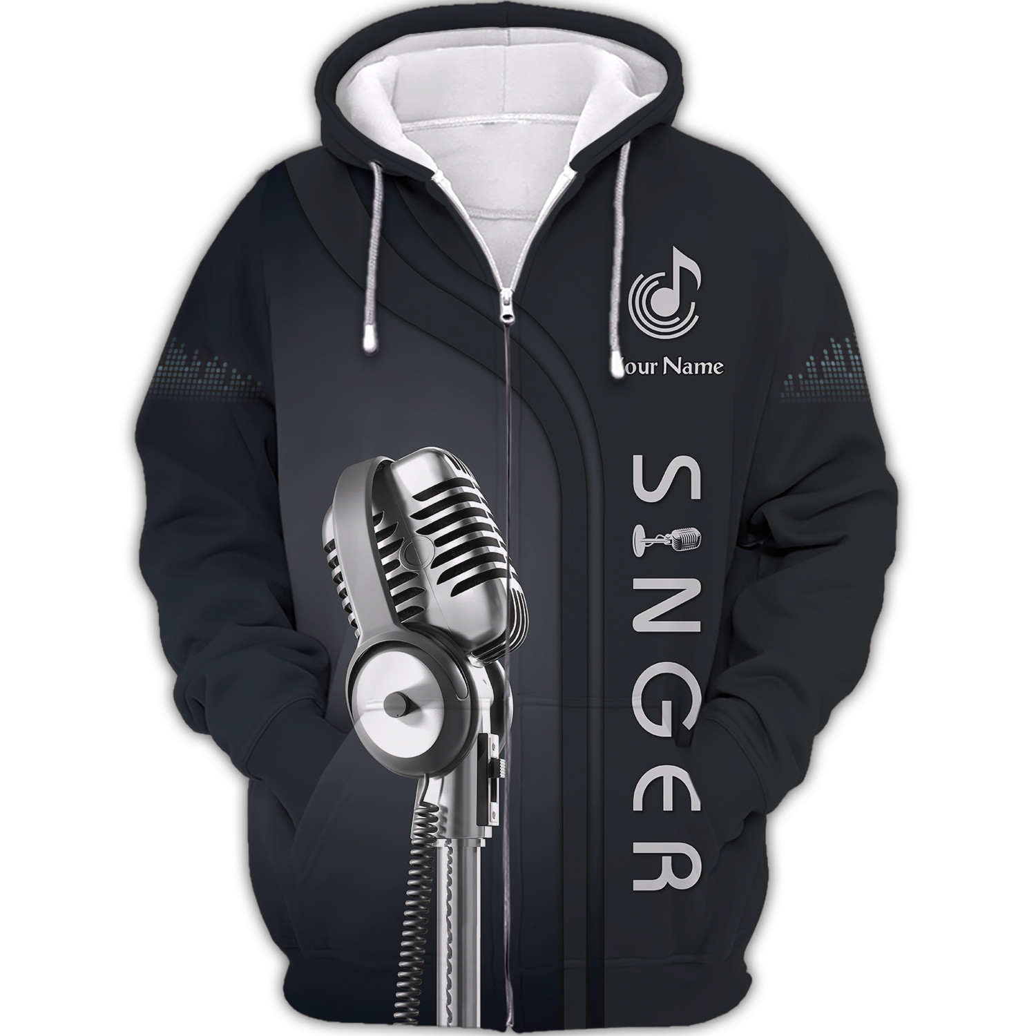 Singer Vinyl Merch Singer Micro 3D Shirt Singer Custom Zipper Hoodie Gift For Singer ...