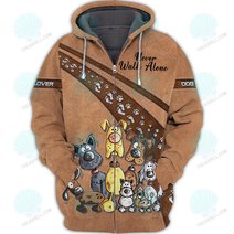 Dog Lover Shirts, Paw Pattern Shirt, Never Walk Alone, Dog 3D Shirt
