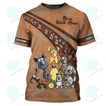 Dog Lover Shirts, Paw Pattern Shirt, Never Walk Alone, Dog 3D Shirt
