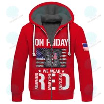 On Friday We Wear Red US Veteran 3D All Over Printed Hoodie T Shirt