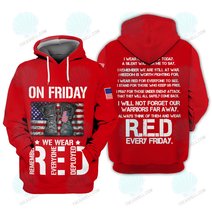 On Friday We Wear Red US Veteran 3D All Over Printed Hoodie T Shirt