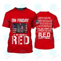 On Friday We Wear Red US Veteran 3D All Over Printed Hoodie T Shirt