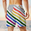 Lesbian Rainbow Lips Pride Swim Trunks, Gay Beach Shorts, Men's Swim Shorts